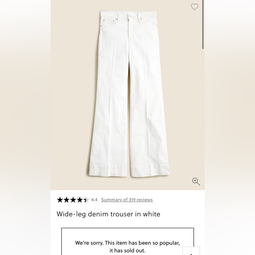 Jcrew Wide Leg Denim Trousers